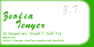 zsofia tenyer business card